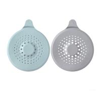 Bouchon de vidange de douche avec ventouse pour baignoire, cuisine et salle de bain pour attraper les cheveux et éviter les bouchons de vidange (vert + gris)