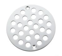 Bouchon de vidange de douche chromé à visser de 10,2 cm, filtre de sol rond en acier inoxydable 304 de rechange pour canalisations de salle de bain standard, design moderne avec capture efficace des