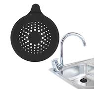 Bouchon de vidange de lavabo avec tamis attrape-cheveux pour bonde de douche, filtre de vidange pour linge, cuisine et baignoire, noir