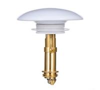 Bouchon de vidange de lavabo en laiton de 66 mm avec bouton poussoir pour bonde d'évier de salle de bain et entretien facile (blanc)