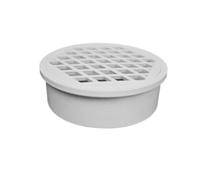 Bouchon de vidange de sol en PVC pour drainage de balcon et toit - Tuyau d'évacuation rond intégré, diamètre 50 mm à 200 mm, blanc, compatible avec plomberie standard (110 mm)