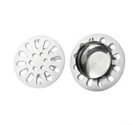 Bouchon de vidange de sol rond en acier inoxydable 8 cm | Lot de 2 pour plusieurs zones - Installation facile - S'adapte aux canalisations standard pour plus de durabilité