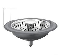 Bouchon de vidange d'évier de cuisine en acier inoxydable 304 avec maille filtrante améliorée, trous de drainage à débit d'eau rapide et joint en silicone pour garder la cuisine fraîche