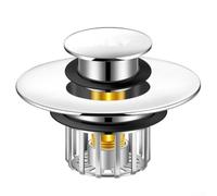 Bouchon de vidange en laiton pour baignoire avec mécanisme de joint à bouton-poussoir et panier filtre de vidange pour aider à confiner et vider (2)