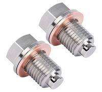 Bouchon de vidange magnétique, 2pcs M14x1.5 Bouet de drain d'huile avec espaceur en acier inoxydable Remplacement magnétique Boulons d'huile pour automobile
