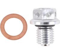 Bouchon De Vidange Magnétique M12X1.5 En Alliage D'Aluminium Avec Rondelle En Cuivre Ton Argent