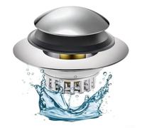 Bouchon de vidange pop-up avec filtre pour lavabo de salle de bain, compatible avec les trous de vidange standard américains 1 45/1 20,3 cm, matériau en laiton protégeant la plomberie des cheveux et