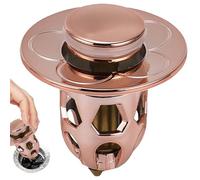 Bouchon de vidange pop-up avec tamis anti-clogging pour évier de salle de bain | Noyau de saut en acier inoxydable - Filtre de vidange pour lavabo de 1,1 à 1,5 pouces, ajustement universel, durable