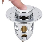 Bouchon de vidange pop-up avec tamis anti-clogging pour évier de salle de bain | Noyau de saut en acier inoxydable - Filtre de vidange pour lavabo de 1,1 à 1,5 pouces, ajustement universel, durable