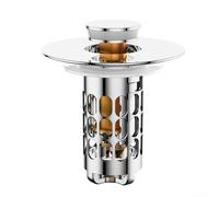 Bouchon de vidange pop-up chromé pour éviers avec trou de vidange de 27 mm à 40 mm et système de suppression à base de siphon P