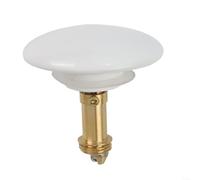 Bouchon de vidange pop-up en laiton de 66 mm avec bouton poussoir compatible avec les bondes de lavabo et de baignoire ordinaires (blanc)