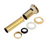 Bouchon de vidange pop-up en laiton massif avec trou de trop-plein, drain de lavabo doré pour salle de bain et cuisine, vidange à bouton-poussoir durable avec joint étanche,