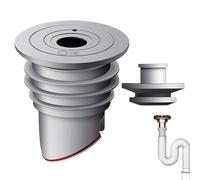 Bouchon de vidange pour égouts - Solution de correction de débordement pour machine à laver, anti-odeur, anti-refoulement de sol, ajustement universel 32-50 mm + bague d'étanchéité élastique, polymère