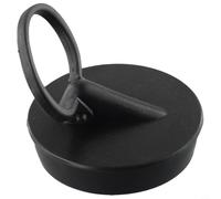 Bouchon de vidange pour évier 47 mm | Bonde en PVC noir avec anneau de levage | Compatible avec les trous de vidange de 43 à 47 mm, hauteur 5 cm, épaisseur 4 mm