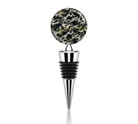 Bouchon de vin abstrait camouflage, étanche, en silicone, réutilisable, pour conserver la fraîcheur du vin. Fabriqué en alliage de zinc décoratif, il est idéal pour les bars et les fêtes.