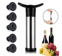 Bouchon de vin avec pompe à vide, accessoires de Bar, aérateur de sas, bouchon de bouteille en caoutchouc noir, garde le vin frais, économiseur d'étanchéité Type B-1pcs