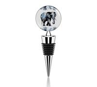 Bouchon de vin bleu et noir éléphant, étanche, en silicone, réutilisable, pour conserver la fraîcheur du vin. Fabriqué en alliage de zinc décoratif, il est idéal pour les bars et les fêtes.