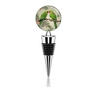 Bouchon de vin en alliage de zinc avec couple de perroquets, idéal pour conserver et décorer vos bouteilles de vin. Parfait pour les fêtes, les mariages, le camping et les bars.