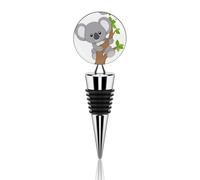 Bouchon de vin Koala Arbre Câlin, bouchon métallique anti-fuite amovible, tête ronde élégante, idéal pour conserver le vin rouge à Noël ou un anniversaire.
