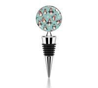 Bouchon de vin réutilisable en forme de pingouins de Noël pour garder la fraîcheur du vin étanche - Scelleur décoratif en alliage de zinc pour cuisine bar cadeau