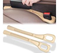 Bouchon D'écartement de Siège de Voiture, 2 Pièces Bande de Remplissage de Joint de Voiture, Organisateur de Siège de Voiture, avec Boîte, Remplit L'espace entre le Siège et la Console, Beige