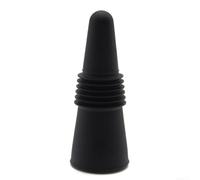 Bouchon d'économie de vin avec joint hermétique pour vin mousseux rouge et blanc - Silicone réutilisable en acier inoxydable 2,5 x 2,5 x 6,4 cm (noir)