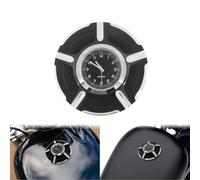 Bouchon décoratif de réservoir d'essence CNC avec horloge for moto Harley Dyna Sportster XL 1200 883 Softail Touring Fat Boy(Fuel tank cap B)