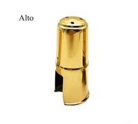 Bouchon d'embouchure en laiton plaqué or pour saxophone alto, soprano et ténor Design ventilé pour contrôle de l'humidité (Alto)