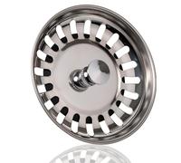 Bouchon d'évier de Cuisine avec Filtre Anti-déchets | Passoire de vidange pour évier avec Joint en Caoutchouc Fabriqué en Acier Inoxydable Convient pour 79-82 mm | Grille