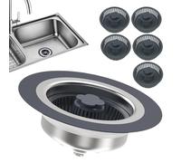 Bouchon d'évier de cuisine - Bonde d'évier de cuisine - Filtre d'évier de cuisine - Filtre d'évier de cuisine - Panier d'évier en acier inoxydable - Accessoire de cuisine pour la maison, le restaurant