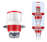 Bouchon d'évier en ABS à double ouverture avec joint magnétique anti-odeur et anti-débordement pour tuyaux en PVC de 50 mm 75 mm Rouge