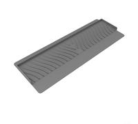 Bouchon d'évier en silicone pour protection de bord, comptoir de cuisine et baignoire - Lavabo réglable pour pare-chocs de bord, compteur étanche pour joint de bord (gris)