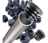 Bouchon d'extrémité rond en plastique noir, 16 pièces, Inserts de Tube, bouchon d'insertion bonde pour les systèmes de plomberie