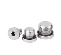 Bouchon d'huile hexagonal à bride en acier inoxydable 304 | Plusieurs tailles G : hydraulique, machines à compresseur d'air(Without Ed Ring,QUANTITY 5PCS-G 1/8)