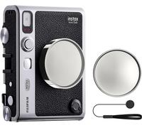 Bouchon d'objectif pour Fuji Instax Mini Evo - Couvercle de Lentille Anti-Poussière en Alliage Aluminium pour Mini Evo avec Flocage Intérieur - Argent