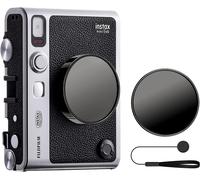 Bouchon d'objectif pour Fuji Instax Mini Evo - Couvercle de Lentille Anti-Poussière en Alliage Aluminium pour Mini Evo avec Flocage Intérieur - Argent