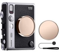 Bouchon d'objectif pour Fuji Instax Mini Evo - Couvercle de Lentille Anti-Poussière en Alliage Aluminium pour Mini Evo avec Flocage Intérieur - Argent