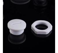 Bouchon d'obturation mâle en plastique et Nylon M12/M14/M16/M18/M20/M22/M25/M27/M32, noir/blanc, avec écrou hexagonal, joint étanche, 10 pièces(M24,White)