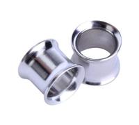 Bouchon d'oreille de civière 2 pièces en acier inoxydable avec tunnel de 10 mm Argent élégant et populaireDeft a été traité