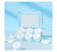 Bouchon D'oreille Lot de 6 tampons silicone malléables et réutilisables, anti-bruit, for étudier, dormir, portables flexibles(Transparent 6pcs)