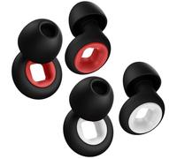 Bouchon d'oreille pour dormir 28 dB - Bouchons d'Oreilles moto, 2 paires Réutilisables en Silicone Souple pour dormir, Moto, Sommeil et Concerts - Anti-Bruit avec 8 Embouts, Noir/Rouge & Noir/Blanc
