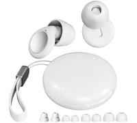 Bouchon d'oreille pour dormir 4 Filtres Acoustiques, Anti-ronflement & Bruit, Position Latérale/Travail/Voyage Blanc