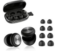 Bouchon d'oreille pour dormir, 45dB boule quies réutilisables, 4 tailles | réduisant le bruit pour dormir, Bouchons pour dormir, voyager et se concentrer en Silicone Souple et Ergonomiques (Noir)