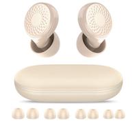 Bouchon D'oreille Pour Dormir, Anti-Bruit 45 dB, Bouchons Réutilisables en Silicone Souple et Ergonomiques, 4 Tailles (XS/S/M/L), Adaptés Pour Dormir/Voyager/Se Concentrer/Concert, Beige