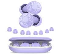 Bouchon D'oreille Pour Dormir, Anti-Bruit 45 dB, Bouchons Réutilisables en Silicone Souple et Ergonomiques, 4 Tailles (XS/S/M/L), Adaptés Pour Dormir/Voyager/Se Concentrer/Concert, Violet