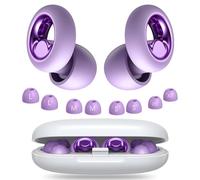 Bouchon d'oreille pour dormir, avec réduction de bruit 45dB, silicone réutilisable, 8 embouts en 4 tailles pour protection auditive, sommeil (Violet, 4 tailles (1 set))