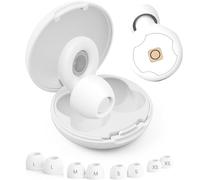 Bouchon d'oreille pour Dormir, Bouchons d’oreilles Anti-Bruit 45 dB, Réutilisables et ultra confortables pour le sommeil, la concentration, les voyages (XS/S/M/L) (Blanc, Moyen)