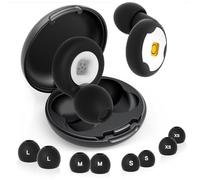 Bouchon d'oreille pour Dormir, Bouchons d’oreilles Anti-Bruit 45 dB, Réutilisables et ultra confortables pour le sommeil, la concentration, les voyages (XS/S/M/L) (Noir, Moyen)