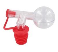 Fackelmann 004032 Doseur à alcool, boule pour dosage d'alcool, bec doseur pour bouteille, bouchon doseur 2,5 cl, Plastique, Rouge, 9 x 7 cm