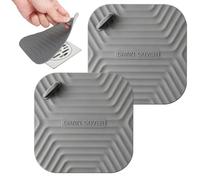 Bouchon Douche Anti Odeur en Silicone avec Poignée, Clapet Anti Retour Étanche Universel 15x15 cm pour Évier, Baignoire et Canalisation, Protection Hygiénique Contre Les Mauvaises Odeurs (Gris)